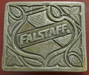 Fibbia per cintura in ottone birra Falstaff vintage 1975 - Foto 1 di 3