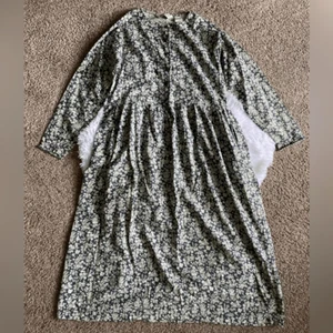 Eddie Bauer Maxi Dress Floral Pockets Prairie Farm Modest Long Womens Medium - Picture 1 of 11