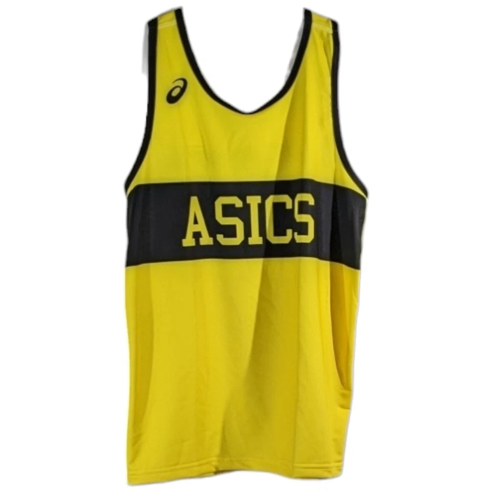Camiseta sin mangas para correr ASICS elástica ajustada espalda deportiva amarilla mediana Foto 1 de 4