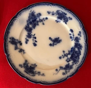 Antique Flow Blue Transferware Plate Marechal Neil Pattern W.H.Grindley 1891 #6 - Picture 1 of 7