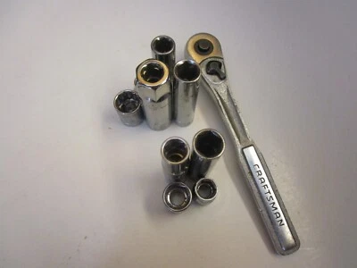 Craftsman - 44811   1/4" Drive Quick Release Teardrop Ratchet +  EXT.  SOCKETS + - Image 1 of 2