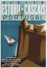 Estoril Cascais, Portugal ..Vintage Art Deco Travel Poster Various Sizes