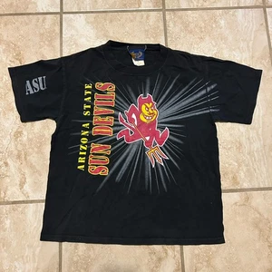 Camisa Vintage Años 90 Juvenil XL ASU Sun Devils EE. UU. Negra Aop - Imagen 1 de 6