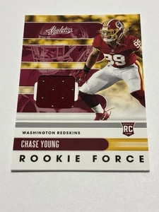 2020 Absolute Chase Young Rookie Force Relic Redskins Commanders  - Picture 1 of 6