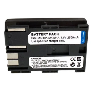 Battery for Canon BP-511 BP511 EOS D60 ZR80 ZR85 ZR-85 MV650i MVX2i ZR-70MC ZR20 - Picture 1 of 5