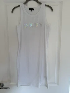 DKNY Girls White Summer Mini Dress 16 Years - New Without Tags - Picture 1 of 3