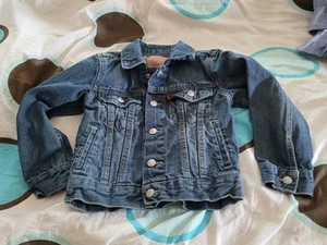Vintage Kids Levi’s Blue Denim Trucker Blue Button Snap Jacket Size 5 Regular - Picture 1 of 4
