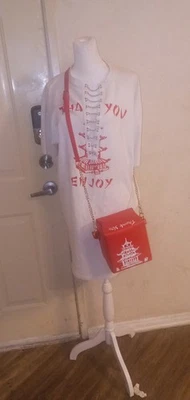 Fashion Nova Red Crossbody Takeout Box Purse with Dress Size Large - Image 1 of 4