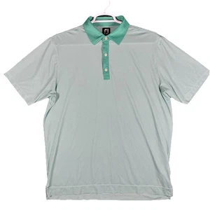 Camisa polo de golf FootJoy FJ para hombre grande estampado AOP elástica color verde azulado - Imagen 1 de 9