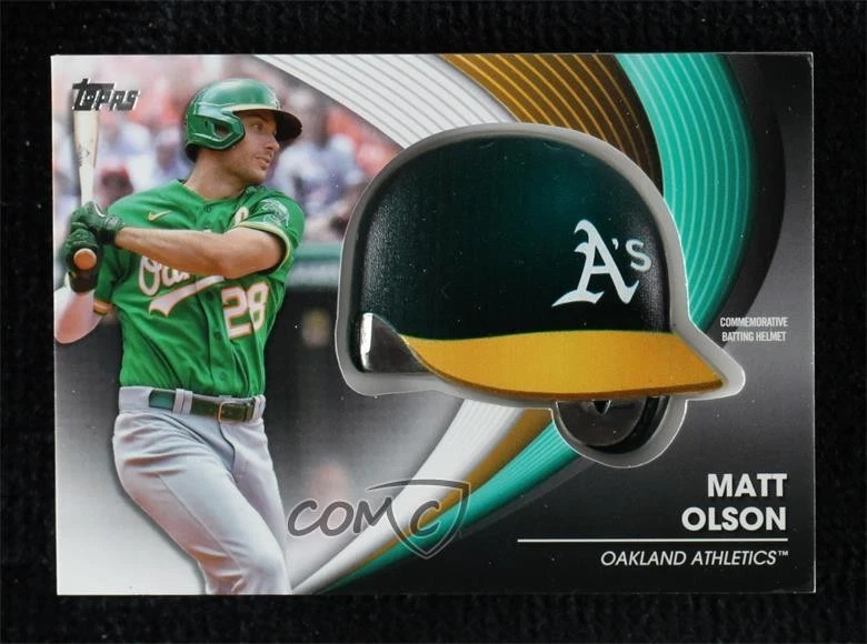2022 Topps Series 2 Batting Helmet Commemorative Relics Matt Olson #BH-MO - Image 1 of 2