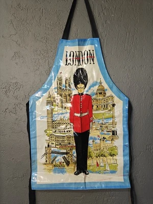 Delantal de recuerdo recubierto de guardia de la reina vintage raro LONDRES UK colorido adulto  Foto 1 de 4