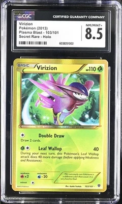 Pokemon Shiny Virizion 103/101 CGC 8.5 NM/MINT+  Plasma Blast Secret Rare - Image 1 of 2