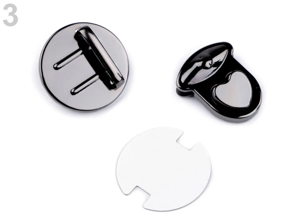 10 Steckschloss Mappenschloss TASCHENVERSCHLUSS 30x30 mm Herz dark - Bild 1 von 1