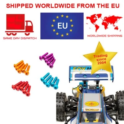 M3 Coloured Aluminum Alloy Button Head Screws M3 x 6 / 8 / 10 /12mm  - Image 1 of 4