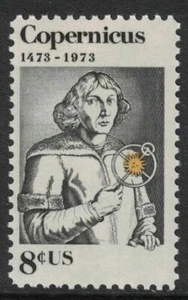 Scott 1488- Copernicus, Polish Astronomer- MNH 8c 1973- unused mint stamp - Picture 1 of 1