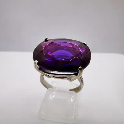 Art Deco Damenring  Ring 925 Sterlingsilber Amethyst Edelstein TOP! - Bild 1 von 4
