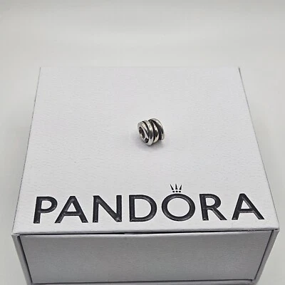 Genuine Pandora Gold Two Tone Woven Ring Cluster Charm ALE 925 #790153 - Image 1 of 3