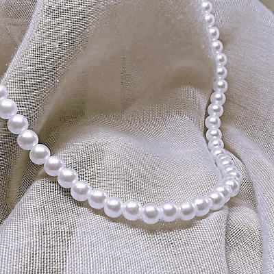 modische Halskette mit künstlichen Perlen, geeignet für Männer und Frauen - Bild 1 von 4