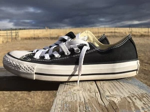 Converse All Star Chuck Taylor Black Low Top Sneakers Shoes Sz 5 Men’s 7 Women’s - Picture 1 of 12