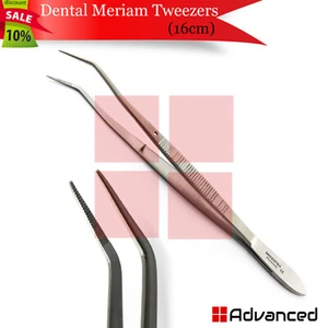 Dental Meriam Tweezers Cotton Plier 16cm Nursing Forceps Dressing Serrated Tips - Picture 1 of 1