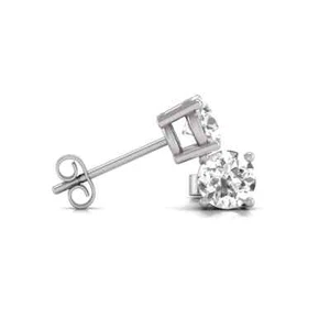 Aretes solitarios redondos de diamantes naturales de 0,25-2 CTTW para mujer en oro de 14K - Imagen 1 de 81
