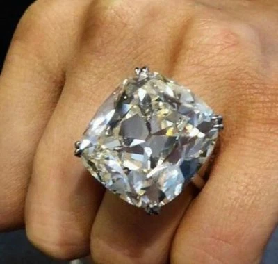 35 ct Cocktail Party Ring inspired 925 Sterling Silver Big Cushion Solitaire - Image 1 of 2