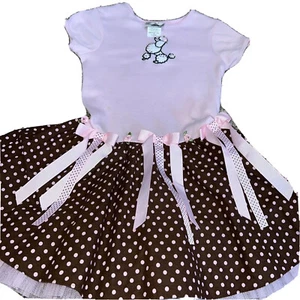 Vestido caniche rosa vintage raras ediciones talla 6 niñas falda giratoria - Imagen 1 de 10