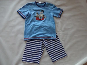 SCHIESSER Jungen Shorty Gr.128 hellblau/weiß gestreift CAPT`N SHARKY"NEUWERTIG" - Bild 1 von 3