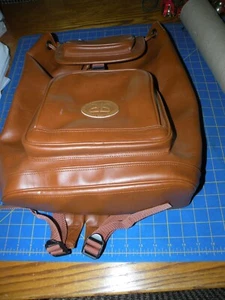 Vintage Nas Sport Alentino Backpack Drawstring Brown Leather NWOT 132277S - Picture 1 of 10