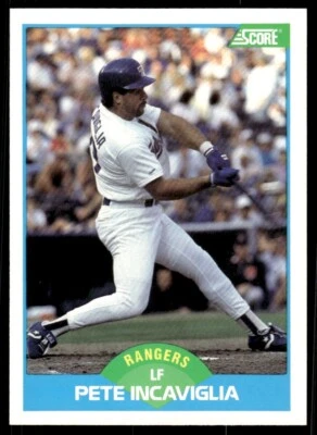 1989 Score Baseball Card Pete Incaviglia Texas Rangers #201 - Image 1 of 2