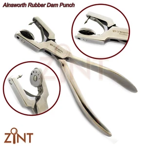 Pinzas perforadoras de goma Ainsworth 17 cm ortodoncia dental endodoncia - Imagen 1 de 4