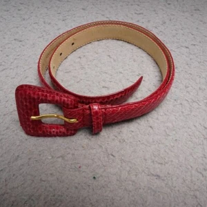 Genuine Snakeskin Belt Womens Small Pink Covered Buckle Thin Dress Taiwan XS - Picture 1 of 15