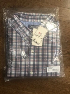 Chaps Dark Denim Herren Xxl Kurzarm Karohemd NEU - Bild 1 von 2