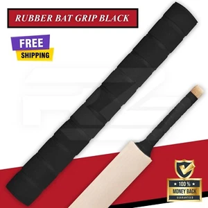 HIGH QUALITY CHEVRON STYLE BLACK RUBBER NON SLIP CRICKET BAT HANDLE GRIP - Picture 1 of 6