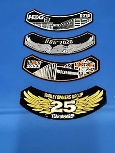 Hog 2019, 2020, 2022 e 25 anni set patch rocker membri gruppo proprietari Harley HD MC - Foto 1 di 2