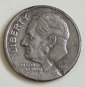Roosevelt 2006 Dime Error Strike Thru Obverse - Picture 1 of 12