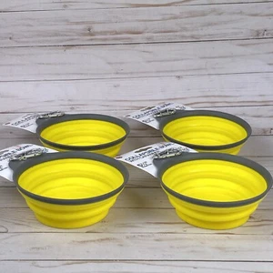 Collapsible Silicone Bowls for Human or Pet 5.75 inch with Carabiner Clip 4-pk - Picture 1 of 7