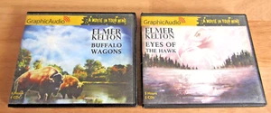 2 Elmer Kelton Westerns Graphic Audio Books CDs Eyes of the Hawk/Buffalo Wagons - Picture 1 of 7