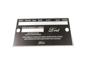 DATA PLATE FITS TO CLASSIC VINTAGE FORD MUSTANG FALCON 1965 #V424-8 - Picture 1 of 6
