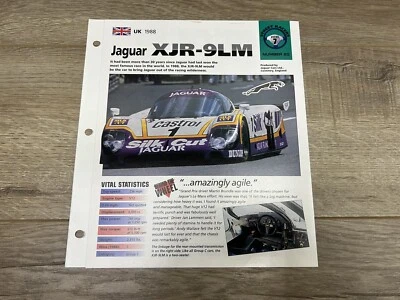 Hot Cars Street Racers Jaguar XJR 9LM #20 Folder Brochure Spec Sheet - Image 1 of 4