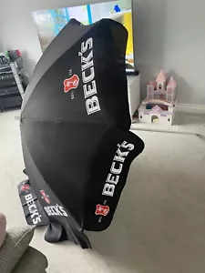 Becks Beer Large Black Garden Sun Umbrella Parasol - Picture 1 of 4
