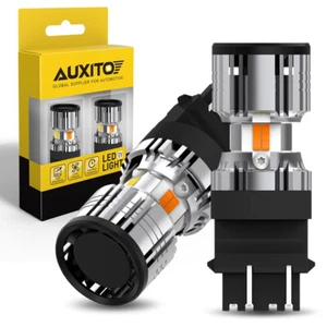 2X Error Free White Amber 3157 LED Switchback DRL Turn Signal Parking Light Bulb - Picture 1 of 14