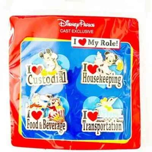 Disney I LOVE MY ROLE Mickey Tinker Bell Chip ‘n Dale Cast Exclusive Pin Set - Picture 1 of 2