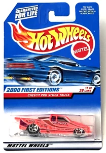 Hot Wheels 2000 First Editon Chevy Pro Stock S-10 Truck #067 Neon Orange 5SP NIP - Picture 1 of 2