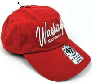 Washington Nationals '47 Cap Clean Up Adjustable Women's Hat Red - Picture 1 of 5