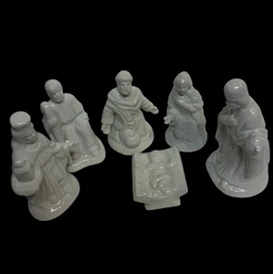 Vintage Nativity Set 1990s Porcelain 6 Piece White Figurines Boxed EUC - Picture 1 of 12