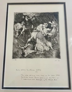 Norman Lindsay “Pirates’ Captives” Facsimile Etching No. 80 1897, JSC authorised - Picture 1 of 5