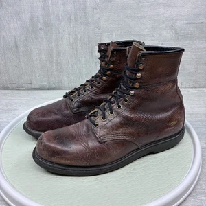 Red Wing 953 Brown Leather Work Boots Supersole Oil Resistant Mens 12 B Combat - Picture 1 of 7