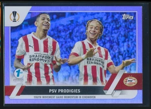 2022 Topps UEFA Club Competitions 1st Edition Purple Foil /30 Xavi Simons #104 - Picture 1 of 2
