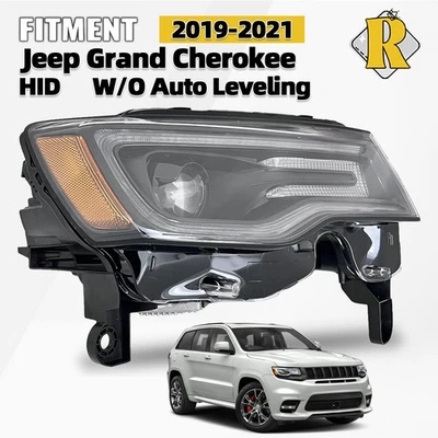 HID/Xenon Headlight For 2019-2021 Jeep Grand Cherokee W/O Auto Leveling Right Foto 1 de 4